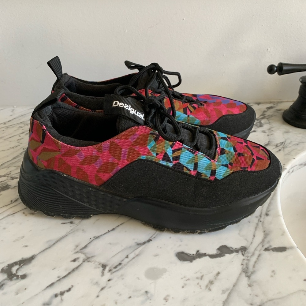 Desigual Colorful Geometric Pattern Chunky Sneakers 8